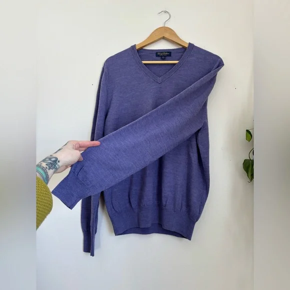 Brooks Brothers 100% Saxxon Wool Knit Pullover